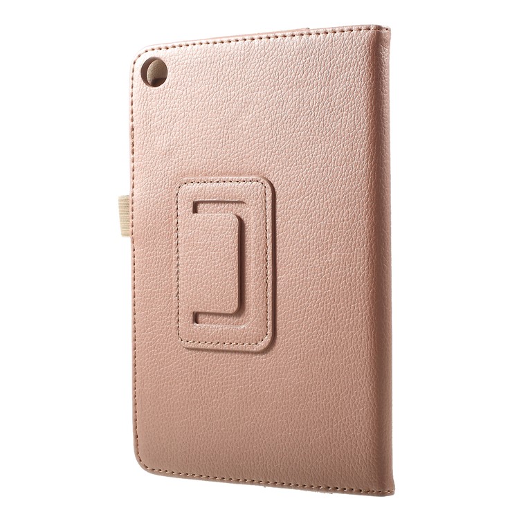 Litchi Texture PU Leather Stand Tablet Case Shell for Xiaomi Mi Pad 4 - Rose Gold-2