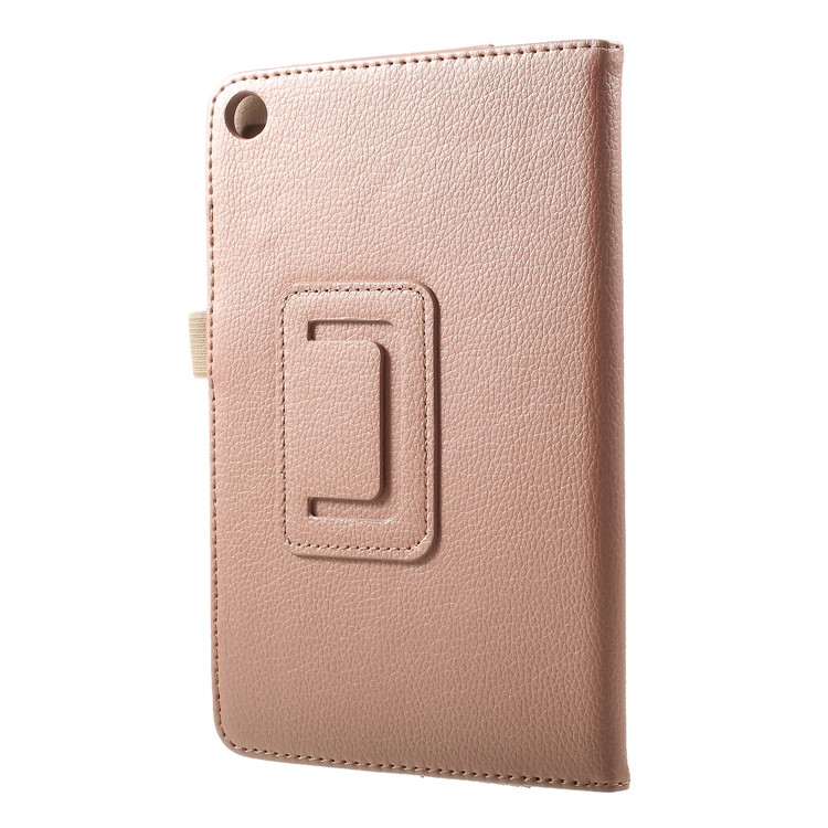 Litchi Textura PU Caixo de Catura de Catura Combleto Para Xiaomi mi Pad 4 - Rosa Ouro-2