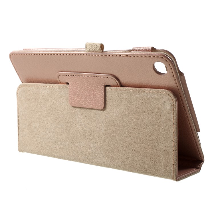 Litchi Texture PU Leather Stand Tablet Case Shell for Xiaomi Mi Pad 4 - Rose Gold-4