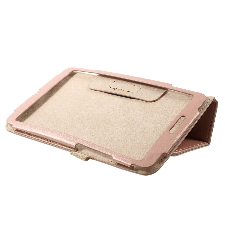 Litchi Textura PU Caixo de Catura de Catura Combleto Para Xiaomi mi Pad 4 - Rosa Ouro-5