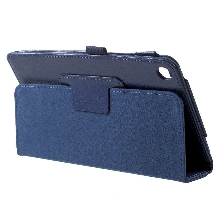 Litchi Texture PU Leather Stand Tablet Shell Case for Xiaomi Mi Pad 4 - Dark Blue-4