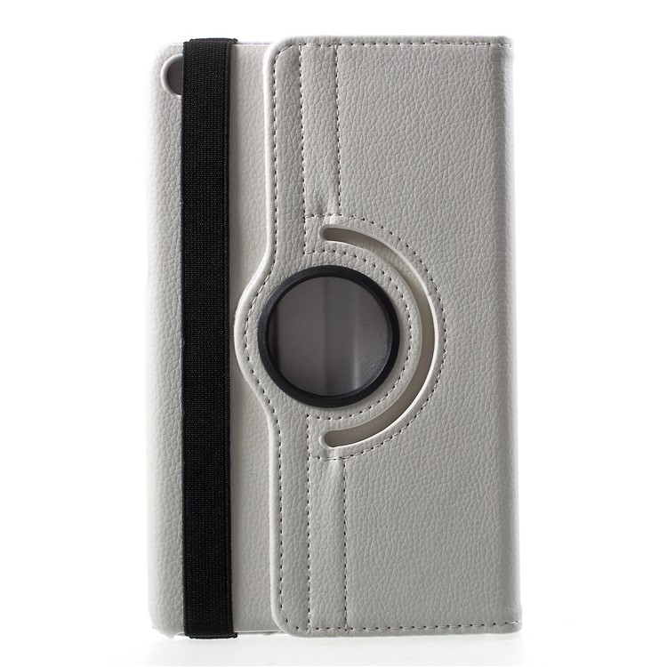 Litchi Grain 360 Degree Rotary Stand Leather Tablet Shell for Xiaomi Mi Pad 4 - White-1