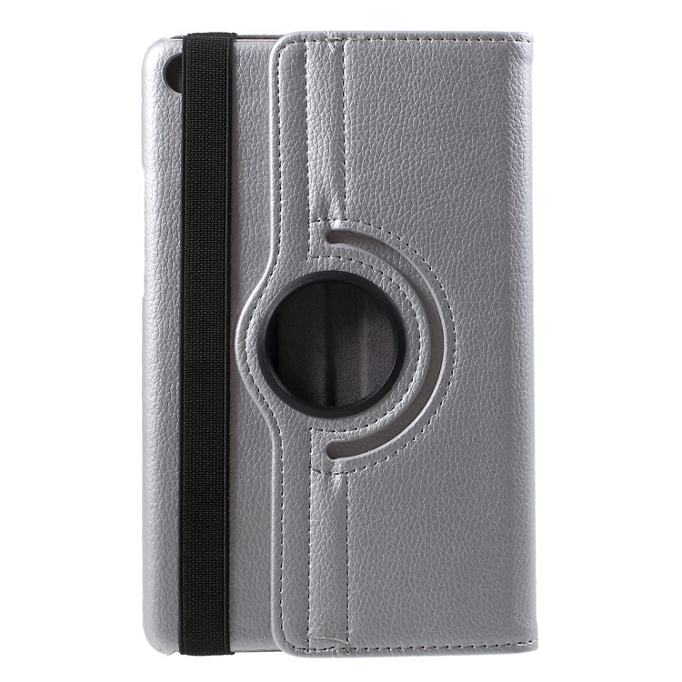 Litchi Grain 360 Degree Rotary Stand Leather Tablet Casing for Xiaomi Mi Pad 4 - Silver-1