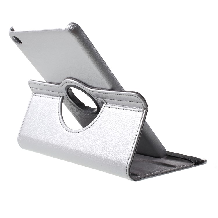 Litchi Grain 360 Degree Rotary Stand Leather Tablet Casing for Xiaomi Mi Pad 4 - Silver-5