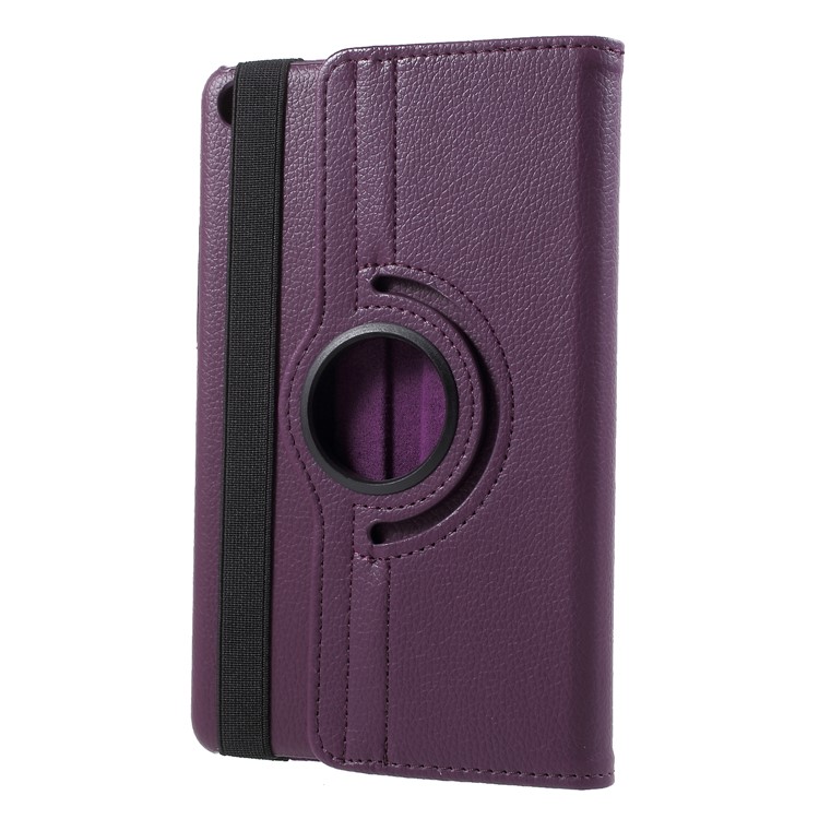 Litchi Grain 360 Degree Rotary Stand Leather Shell for Xiaomi Mi Pad 4 - Purple-1