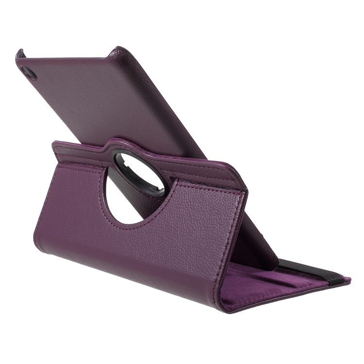 Litchi Grain 360 Degree Rotary Stand Leather Shell for Xiaomi Mi Pad 4 - Purple-5