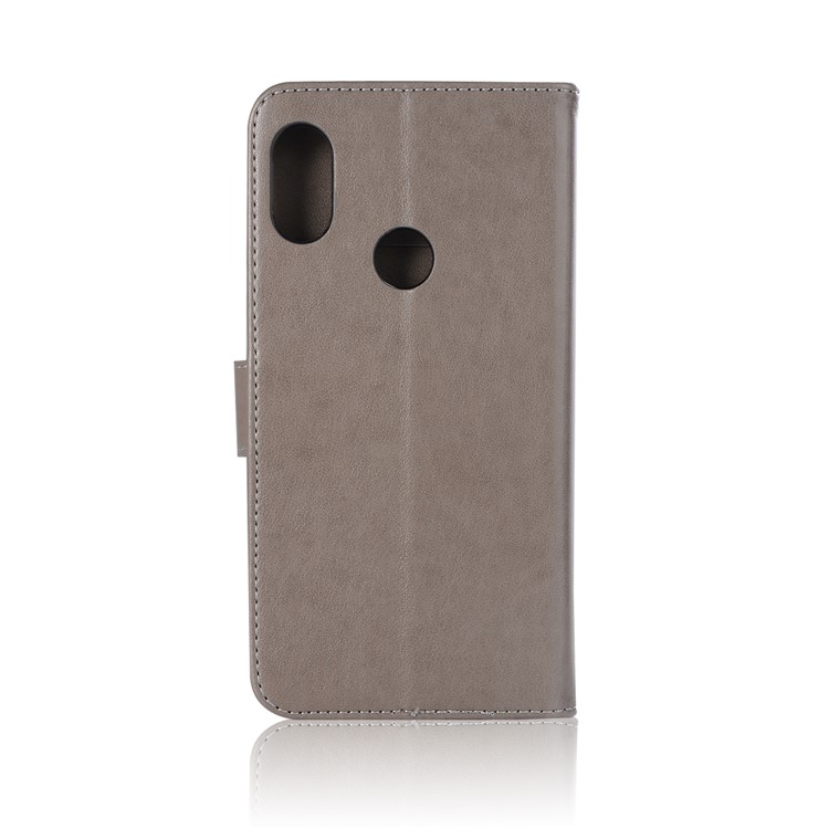 Imprinted Dream Catcher Owl Leather Wallet Cover for Xiaomi Mi A2 Lite / Redmi 6 Pro - Grey-3