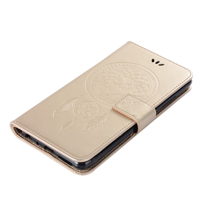 Imprinted Dream Catcher Owl Leather Wallet Phone Case for Xiaomi Mi A2 Lite / Redmi 6 Pro - Gold-5