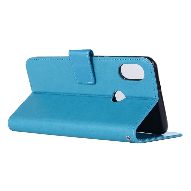 Imprinted Dream Catcher Owl Wallet Leather Stand Cover for Xiaomi Mi A2 Lite / Redmi 6 Pro - Dark Blue-4