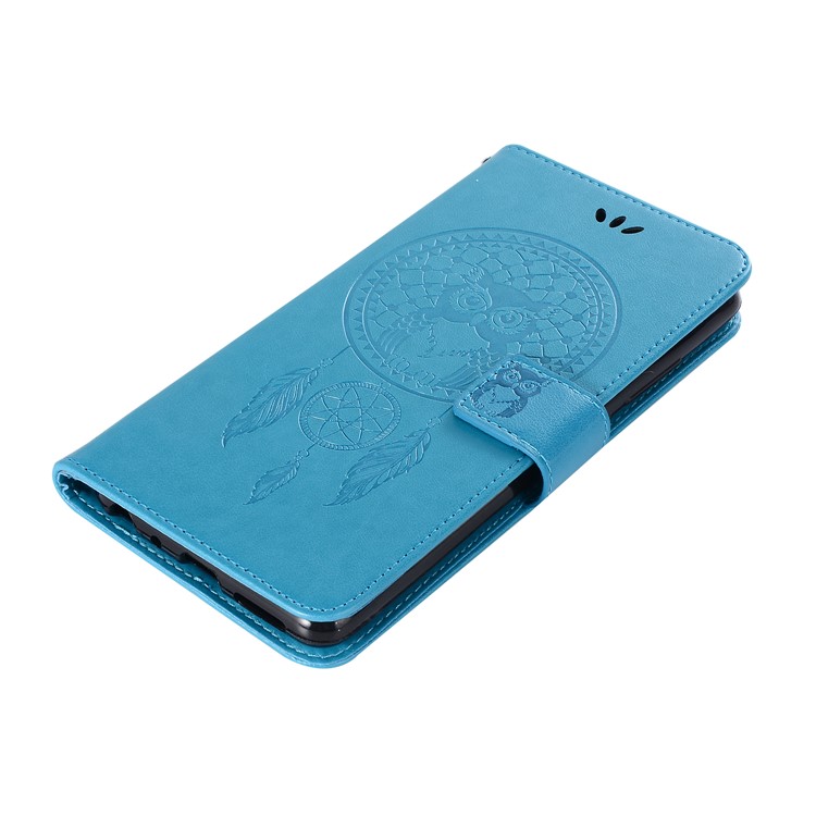 Imprinted Dream Catcher Owl Wallet Leather Stand Cover for Xiaomi Mi A2 Lite / Redmi 6 Pro - Dark Blue-5