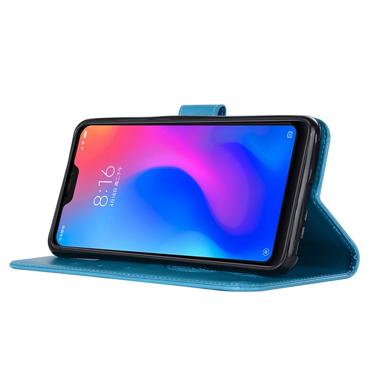 Imprinted Dream Catcher Owl Wallet Leather Stand Cover for Xiaomi Mi A2 Lite / Redmi 6 Pro - Dark Blue-7