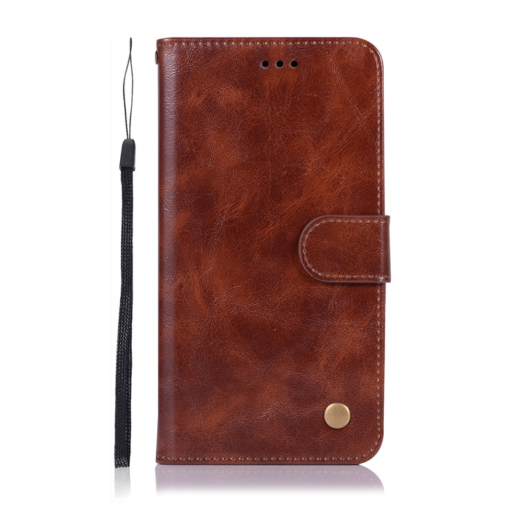 Premium Vintage Wallet Leather Stand Cover for Xiaomi Mi A2 Lite / Redmi 6 Pro - Coffee-2