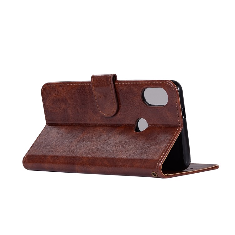 Premium Vintage Wallet Leather Stand Cover for Xiaomi Mi A2 Lite / Redmi 6 Pro - Coffee-4