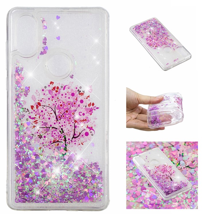 Pattern Printing Dynamic Glitter Powder Sequins TPU Case for Xiaomi Mi Mix 2s - Flowered Tree-1