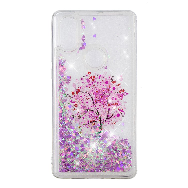 Pattern Printing Dynamic Glitter Powder Sequins TPU Case for Xiaomi Mi Mix 2s - Flowered Tree-2