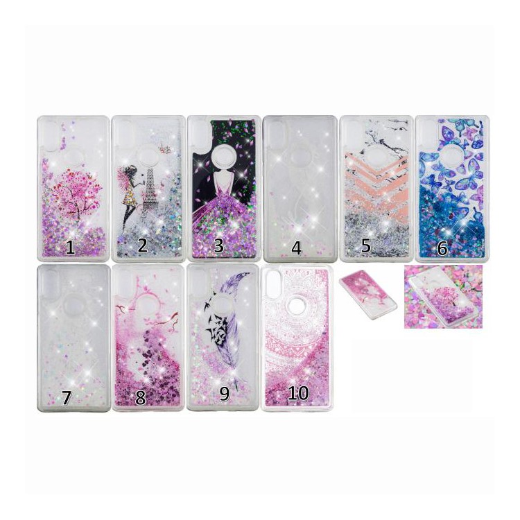 Pattern Printing Dynamic Glitter Powder Sequins TPU Case for Xiaomi Mi Mix 2s - Flowered Tree-7