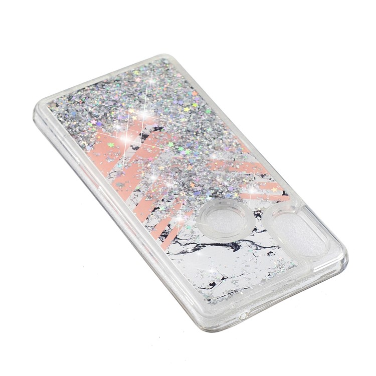 Dynamic Glitter Powder Sequins Patterned TPU Mobile Cover for Xiaomi Mi Mix 2s - Marble and V Shape Pattern-5