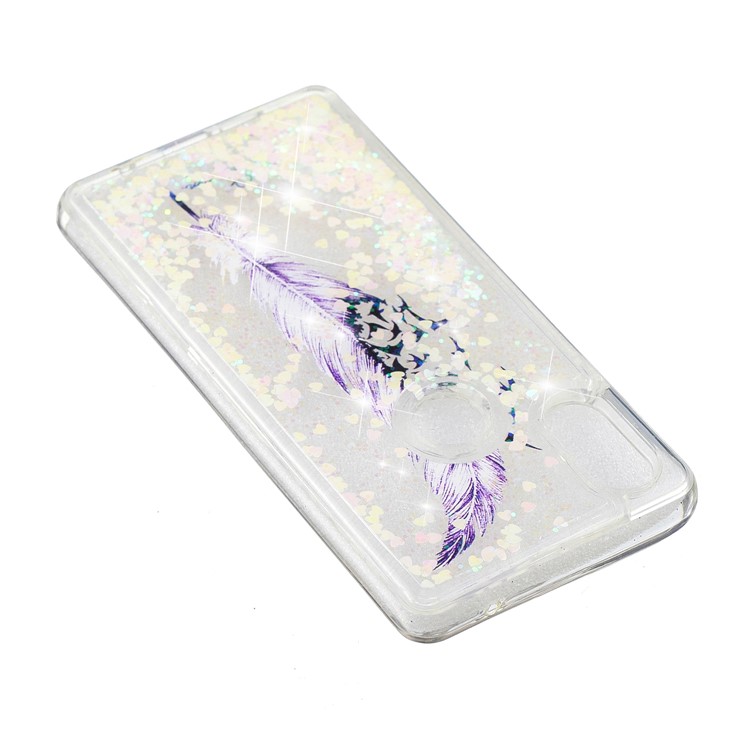 Patterned Flowing Glitter Powder Sequins TPU Case Accessory for Xiaomi Mi Mix 2s - Feather and Bird-5