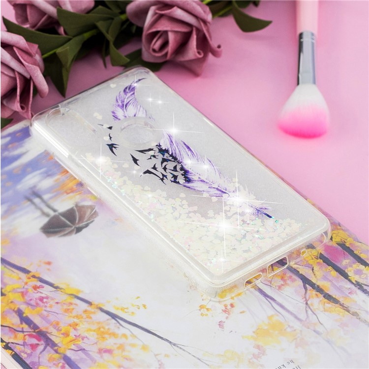Patterned Flowing Glitter Powder Sequins TPU Case Accessory for Xiaomi Mi Mix 2s - Feather and Bird-6