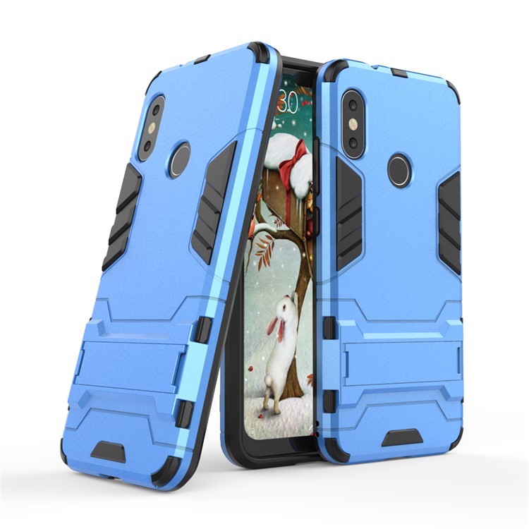 Shockproof PC + TPU Hybrid Kickstand Mobile Cover for Xiaomi Mi A2 Lite / Redmi 6 Pro - Baby Blue-1