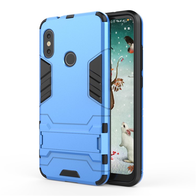 Shockproof PC + TPU Hybrid Kickstand Mobile Cover for Xiaomi Mi A2 Lite / Redmi 6 Pro - Baby Blue-2