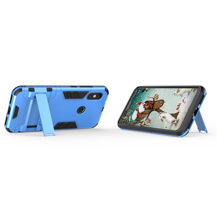 Shockproof PC + TPU Hybrid Kickstand Mobile Cover for Xiaomi Mi A2 Lite / Redmi 6 Pro - Baby Blue-5