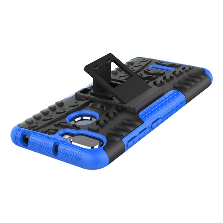 Anti-slip PC + TPU Hybrid Cover Shell Case with Kickstand for Xiaomi Redmi 6 (Dual Camera: 12MP+5MP) - Blue-4