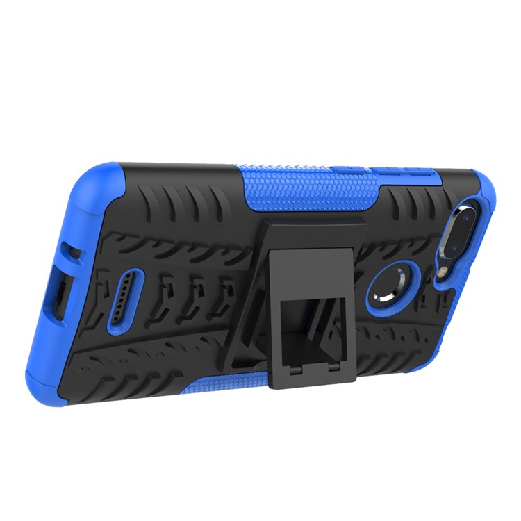 Anti-slip PC + TPU Hybrid Cover Shell Case with Kickstand for Xiaomi Redmi 6 (Dual Camera: 12MP+5MP) - Blue-6