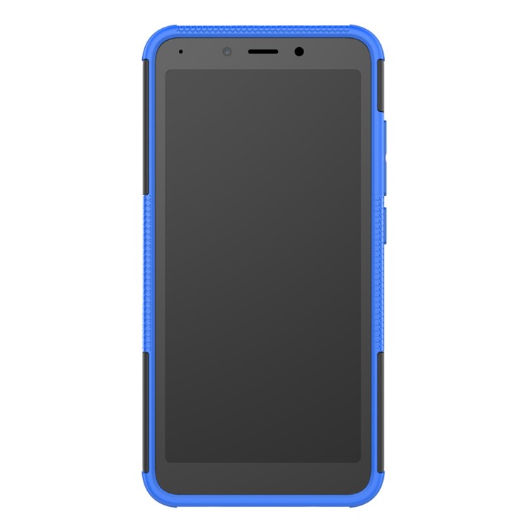 Anti-slip PC + TPU Hybrid Cover Shell Case with Kickstand for Xiaomi Redmi 6 (Dual Camera: 12MP+5MP) - Blue-8