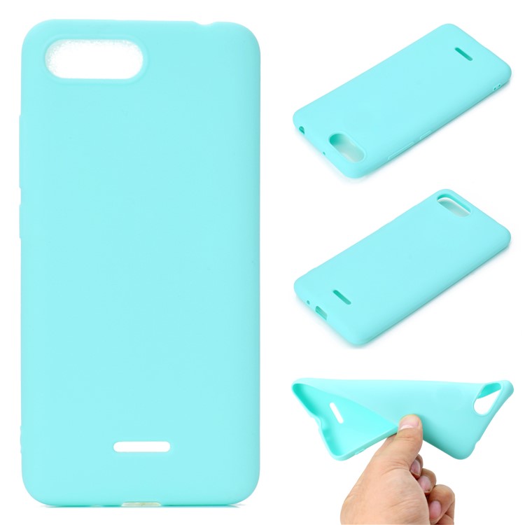 Soft Matte TPU Mobile Phone Case for Xiaomi Redmi 6A - Cyan-1