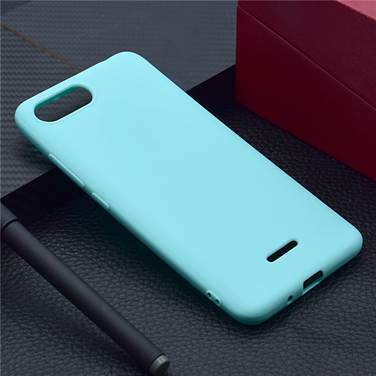 Soft Matte TPU Mobile Phone Case for Xiaomi Redmi 6A - Cyan-7