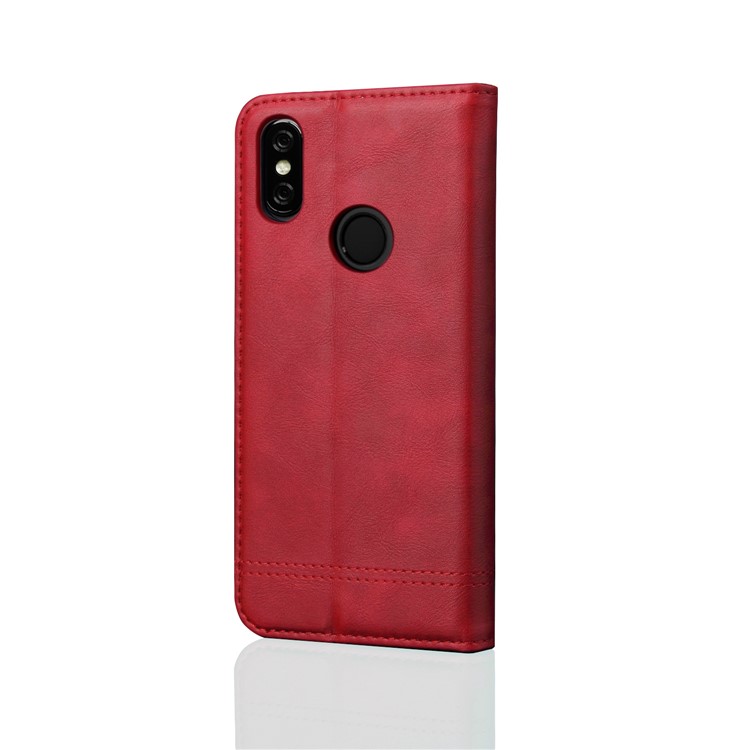 Retro Style Auto-absorbed Crazy Horse Leather Case for Xiaomi Mi A2 Lite / Redmi 6 Pro - Red-2