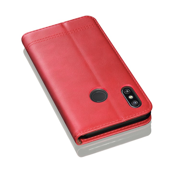 Retro Style Auto-absorbed Crazy Horse Leather Case for Xiaomi Mi A2 Lite / Redmi 6 Pro - Red-9
