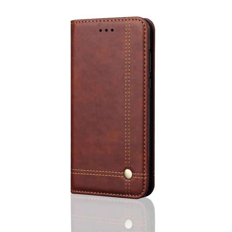 Retro Style Auto-absorbed Crazy Horse Leather Casing for Xiaomi Mi A2 Lite / Redmi 6 Pro - Coffee-1