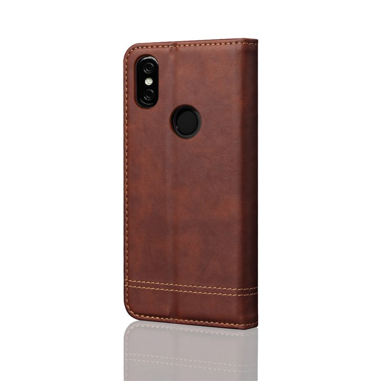 Retro Style Auto-absorbed Crazy Horse Leather Casing for Xiaomi Mi A2 Lite / Redmi 6 Pro - Coffee-2