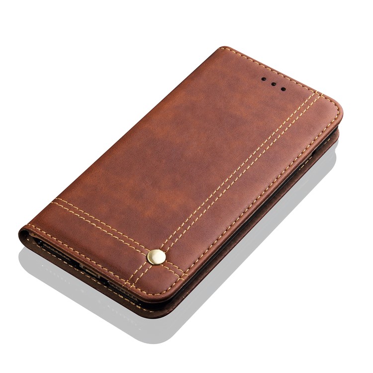 Retro Style Auto-absorbed Crazy Horse Leather Casing for Xiaomi Mi A2 Lite / Redmi 6 Pro - Coffee-8
