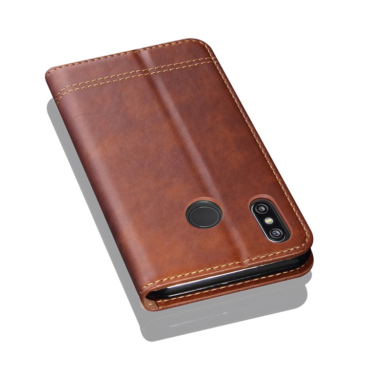 Retro Style Auto-absorbed Crazy Horse Leather Casing for Xiaomi Mi A2 Lite / Redmi 6 Pro - Coffee-9