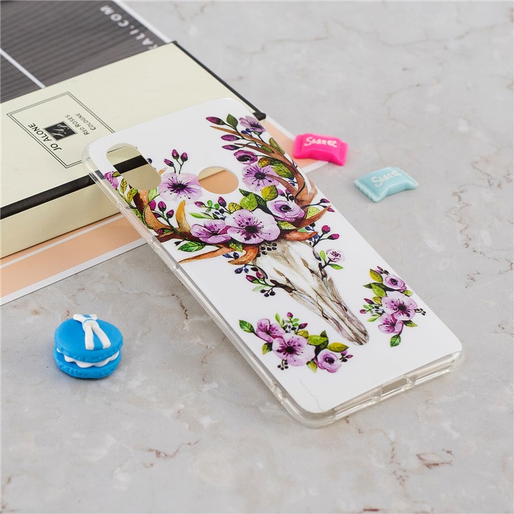 Luminous IMD Patterned TPU Mobile Shell for Xiaomi Redmi S2 / Redmi Y2 - Flowered Elk-4