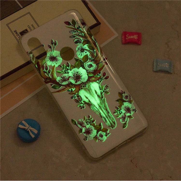 Luminous IMD Patterned TPU Mobile Shell for Xiaomi Redmi S2 / Redmi Y2 - Flowered Elk-6
