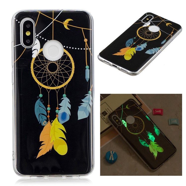 Luminous IMD Pattern Printing TPU Back Shell for Xiaomi Mi 8 (6.21-inch) - Dream Catcher-1