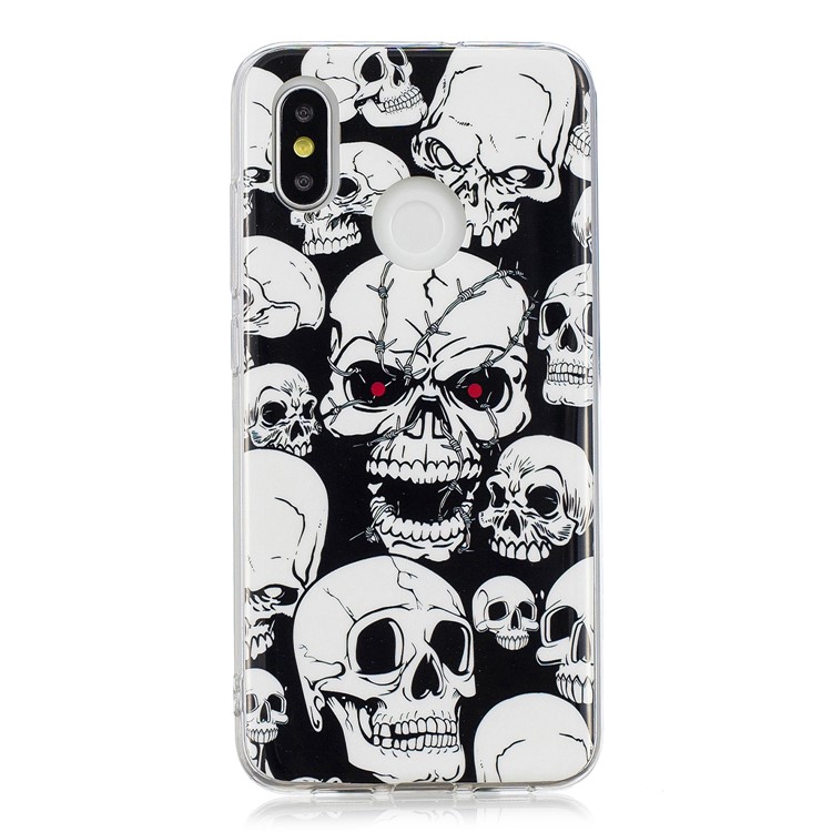 Luminous IMD Pattern Printing TPU Back Case for Xiaomi Mi 8 (6.21-inch) - Skulls-2