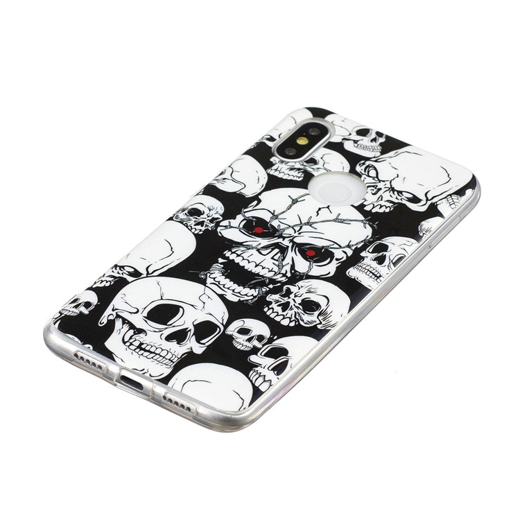 Luminous IMD Pattern Printing TPU Back Case for Xiaomi Mi 8 (6.21-inch) - Skulls-3