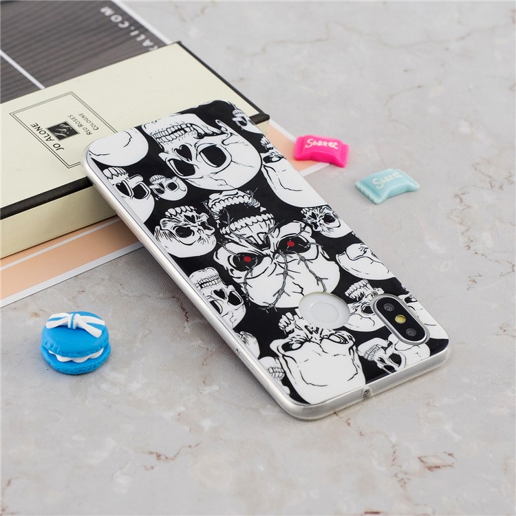 Luminous IMD Pattern Printing TPU Back Case for Xiaomi Mi 8 (6.21-inch) - Skulls-6