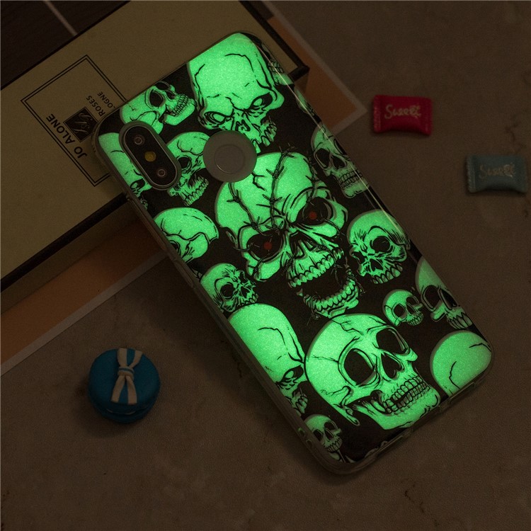 Luminous IMD Pattern Printing TPU Back Case for Xiaomi Mi 8 (6.21-inch) - Skulls-7