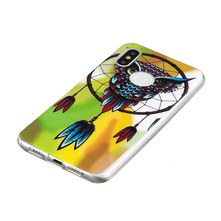 Luminous IMD Pattern Printing TPU Phone Casing for Xiaomi Mi 8 (6.21-inch) - Owl and Dream Catcher-2