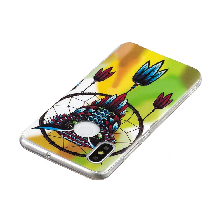 Luminous IMD Pattern Printing TPU Phone Casing for Xiaomi Mi 8 (6.21-inch) - Owl and Dream Catcher-3