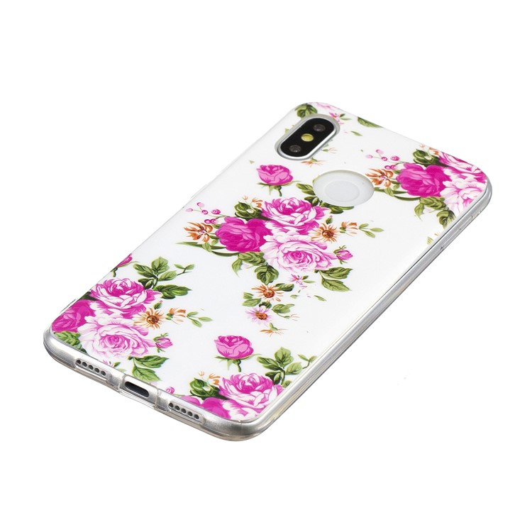 Luminous IMD Pattern Printing TPU Protective Cell Phone Cover for Xiaomi Mi 8 (6.21-inch) - Blooming Flower-2