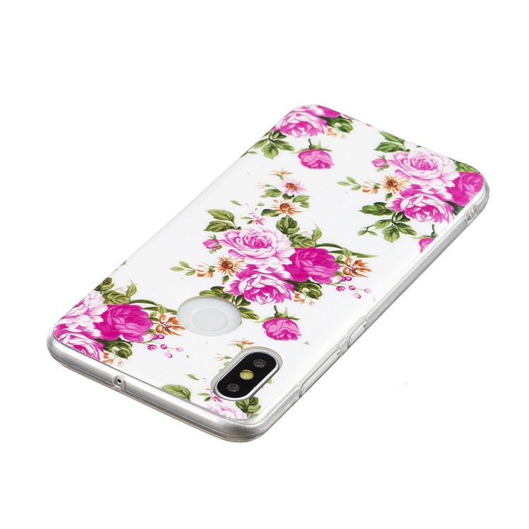 Luminous IMD Pattern Printing TPU Protective Cell Phone Cover for Xiaomi Mi 8 (6.21-inch) - Blooming Flower-3