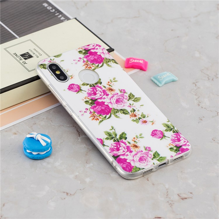 Luminous IMD Pattern Printing TPU Protective Cell Phone Cover for Xiaomi Mi 8 (6.21-inch) - Blooming Flower-4