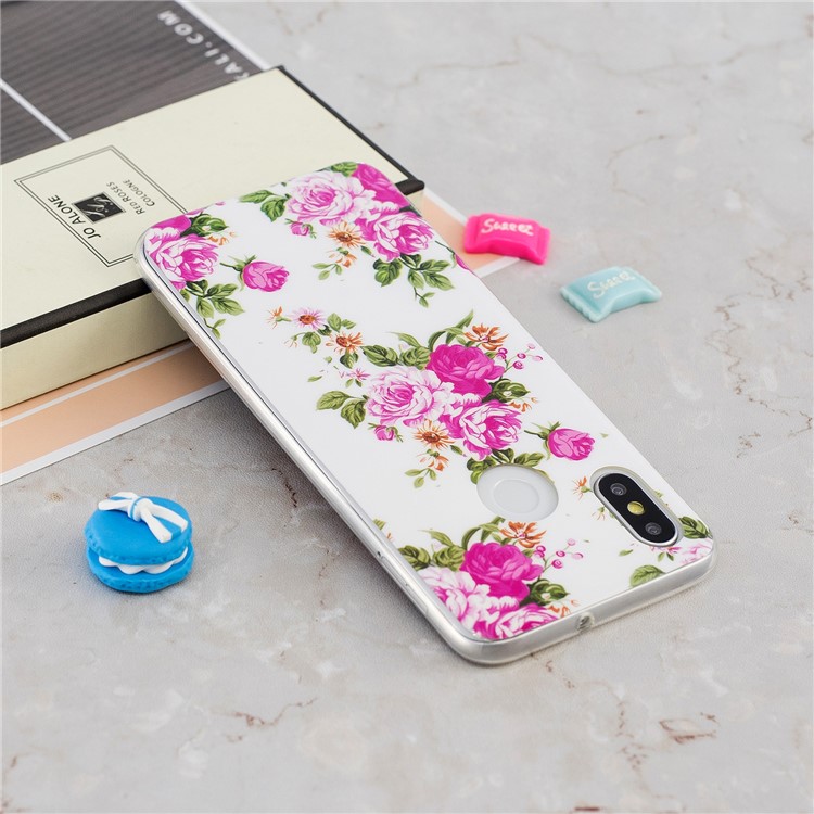Luminous IMD Pattern Printing TPU Protective Cell Phone Cover for Xiaomi Mi 8 (6.21-inch) - Blooming Flower-5